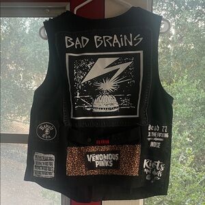 Black Punk Rock Vest with Patches